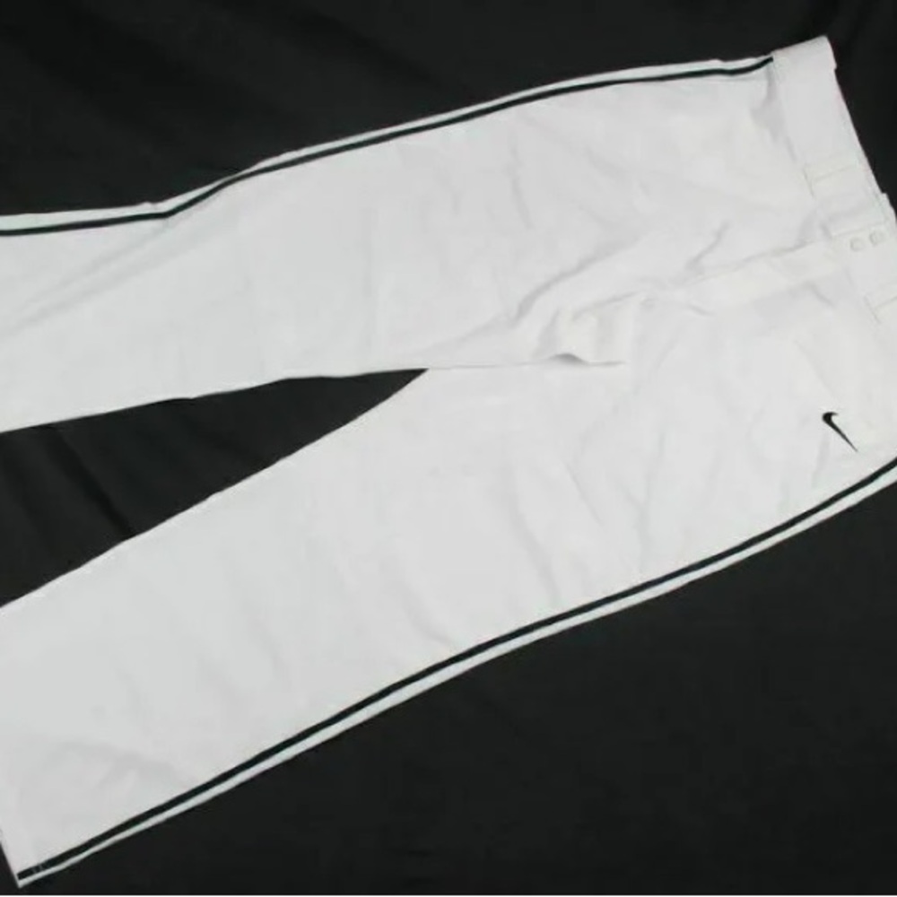 Nike White Nike Baseball Sports Pants with Black Trim